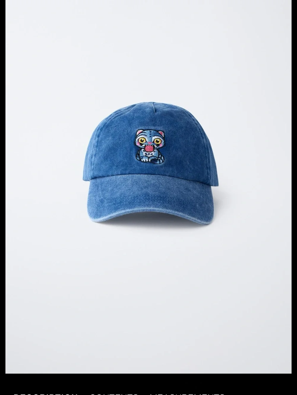 Blue Embroidered Cat Baseball Cap